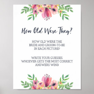 Poster Enseigne de jeu pour fête de mariage Quel âge avai