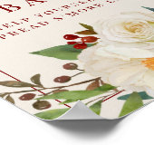 Poster Enseigne de la barre de S'mores florale de Noël (Coin)