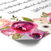 Poster Enseigne de mariage à l'aquarelle Fleurs en souven (Coin)