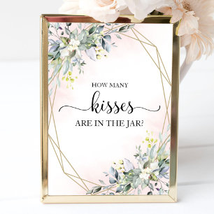 Poster Enseigne de mariage avec des plantes Combien de ba