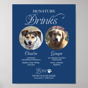 Poster Enseigne de mariage avec photo et boissons signatu