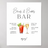Poster Enseigne de mariage bar sanglant et pétillant (Devant)