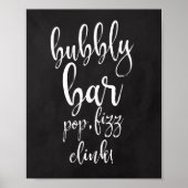 Poster Enseigne de mariage Bubbly Bar Chalkboard 8x10 (Devant)