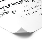 Poster enseigne de mariage commémoratif aux vignes rustiq (Coin)