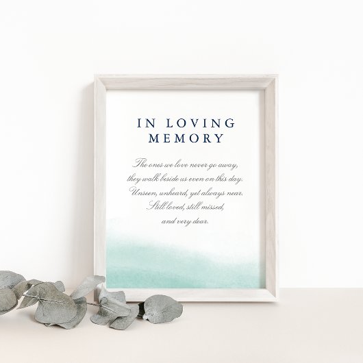 Poster Enseigne de mariage commémorative Seaglass Tides