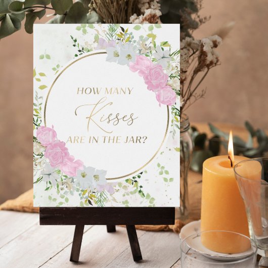 Poster Enseigne de mariage de fleurs sauvages Combien de