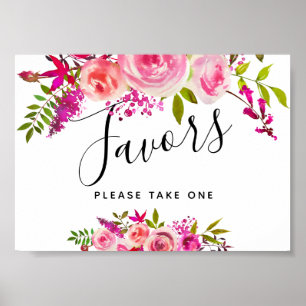 Poster enseigne de mariage/fête avec des roses pêche rose
