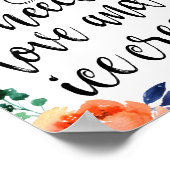 Poster Enseigne de mariage floral 8x10 Ice Cream Sation (Coin)