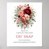 Poster Enseigne de mariage Opulent Deep Red Boho Oh Snap (Devant)