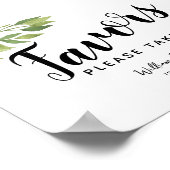 Poster enseigne de mariage ou de fête avec verdure feuill (Coin)