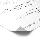 Poster Enseigne de mariage pour boissons signature de Reb (Coin)