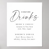 Poster Enseigne de mariage pour boissons signatures | Men (Devant)