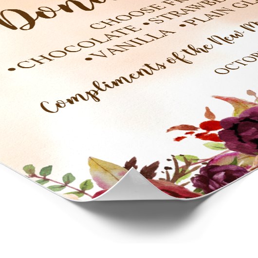 Poster Enseigne de mariage pour la douche de la mariée Bu (Coin)