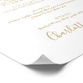 Poster Enseigne de menu de bar à écriture dorée (Coin)