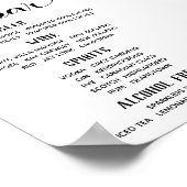 Poster Enseigne de menu de bar classique en calligraphie (Coin)