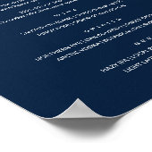 Poster Enseigne de menu de bar de mariage classique chic (Coin)
