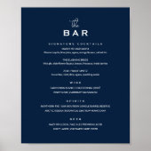 Poster Enseigne de menu de bar de mariage classique chic (Devant)
