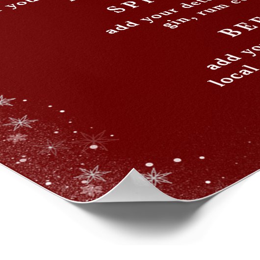 Poster enseigne de menu de bar de mariage de vacances d'h (Coin)