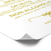 Poster Enseigne de menu de bar de mariage Rustique Chic C (Coin)
