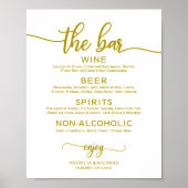 Poster Enseigne de menu de bar de mariage Rustique Chic C (Devant)