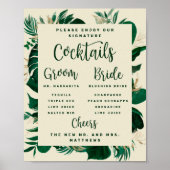 Poster Enseigne de menu du bar à cocktails à signature de (Devant)