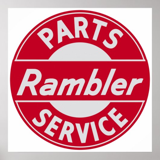 Poster Enseigne de pièces et service Rambler (Devant)
