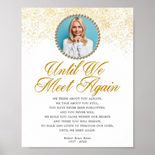 Poster Enseigne de poème funéraire de photo élégante (Devant)