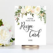 Poster ENSEIGNE DE REÇETTE DE FÊTE DE MARIAGE Floral Rose