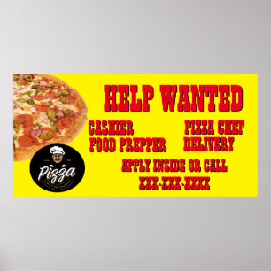 Poster Enseigne de restaurant de pizza personnalisée Aide