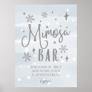 Poster Enseigne de salle de douche bébé hivernale Mimosa