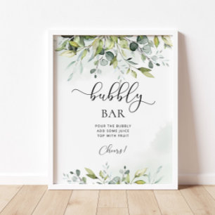 Poster Enseigne de salle de fête de mariage verdure eucal