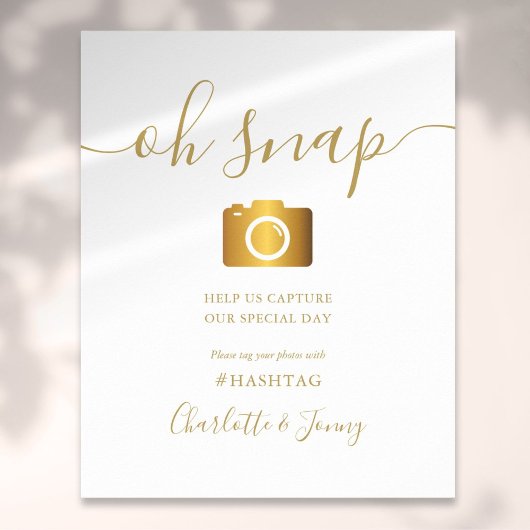 Poster Enseigne de signature script or Oh Snap