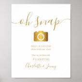 Poster Enseigne de signature script or Oh Snap (Devant)