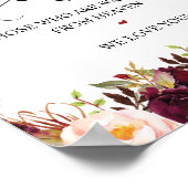 Poster Enseigne de table commémorative de mariage en call (Coin)