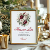 Enseigne de table de bar Mimosa Burgundy Blush Rou