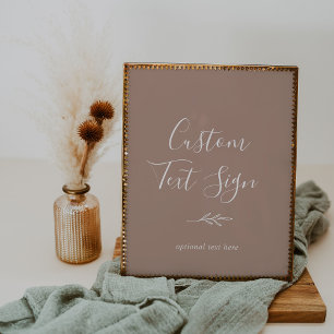 Poster Enseigne de texte personnalisé neutre   Feuille mi