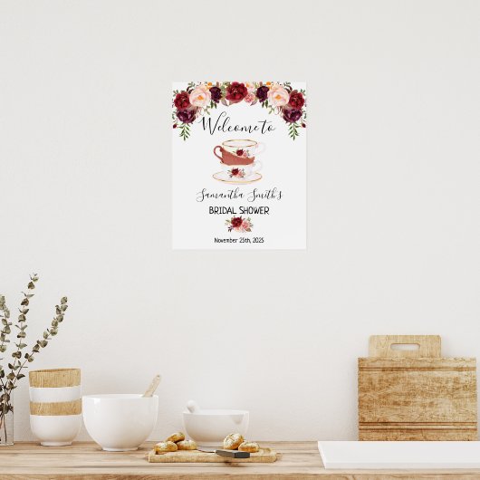 Poster Enseigne de thé de bienvenue shower de mariage mar (Cuisine)