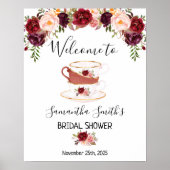 Poster Enseigne de thé de bienvenue shower de mariage mar (Devant)