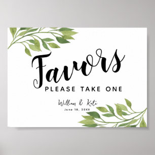 Poster enseigne de verdure feuille verte Faveurs de fête 