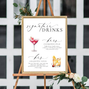 Poster Enseigne des boissons emblématiques modernes et mi
