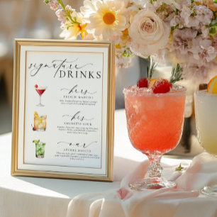 Poster Enseigne des boissons signature modernes et minima