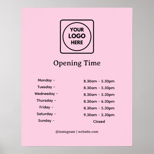 Poster Enseigne des heures d'ouverture de l'entreprise | (Devant)