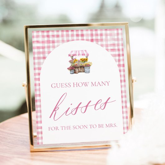 Poster Enseigne Devinez Combien de Bisous Frais du Marché