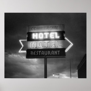 Poster Enseigne d'hôtel, 1942. Photo vintage