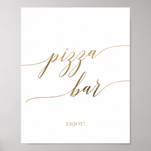 Poster Enseigne élégante de bar à pizza en calligraphie d (Devant)