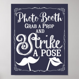 Poster Enseigne élégante de photomaton de mariage selfie