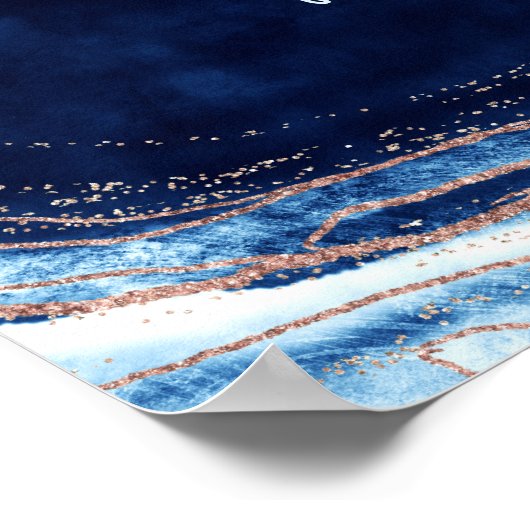 Poster Enseigne en géode d'agate bleue saphir en mémoire (Coin)