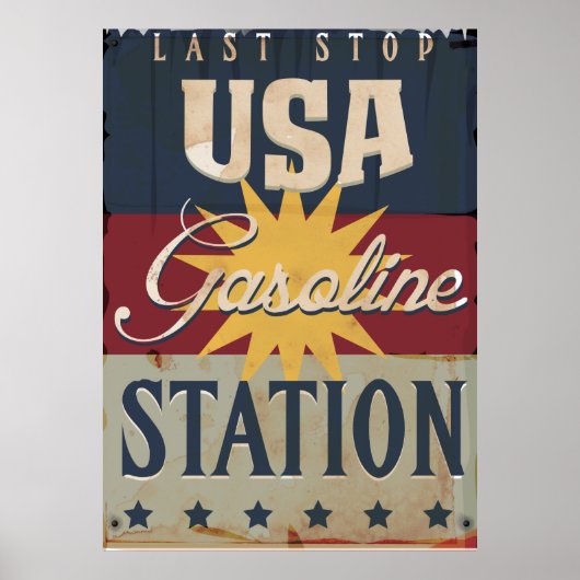 Poster Enseigne essence vintage (Devant)