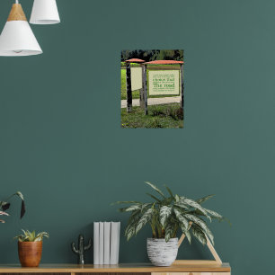 Poster Enseigne extérieure en bois minimaliste Art