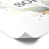 Poster Enseigne funéraire de souvenir de verdure dorée (Coin)